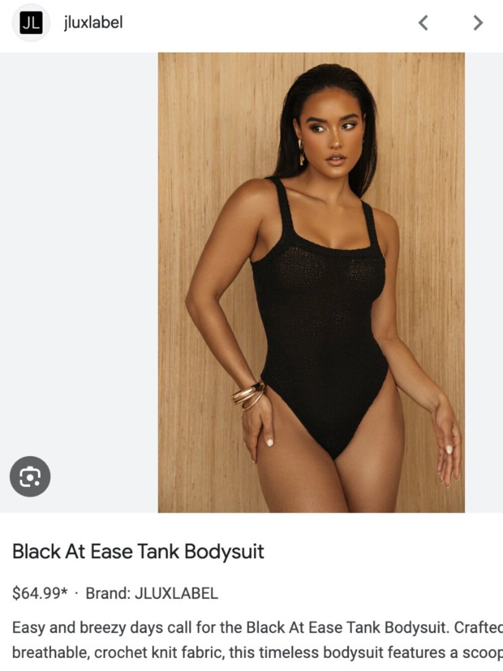 JLUXLABEL Black Knit Tank Bodysuit - Small